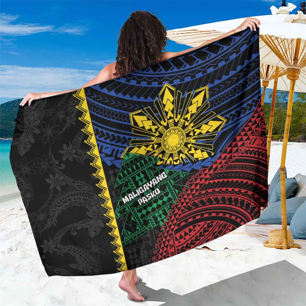 Red Green Xmas Tree Tribal Snowflake Print Sarong Philippines Tropical Beach Cover Up Pareo Wholesale - main view