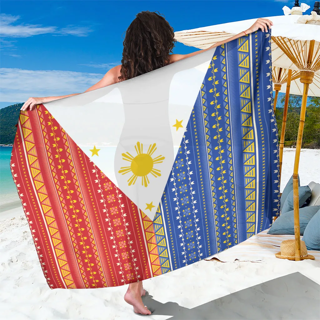 Cream Philippines Sun Igorot Tribal Print Sarong South Pacific Beach Wrap Wholesale Pareo - main view