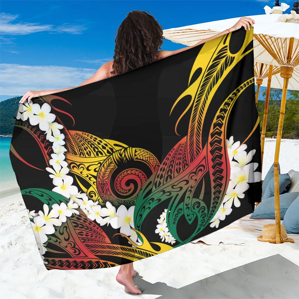 Piko Hawaiian Sarong Gradient Spiral Plumeria Tribal Patterns - main view