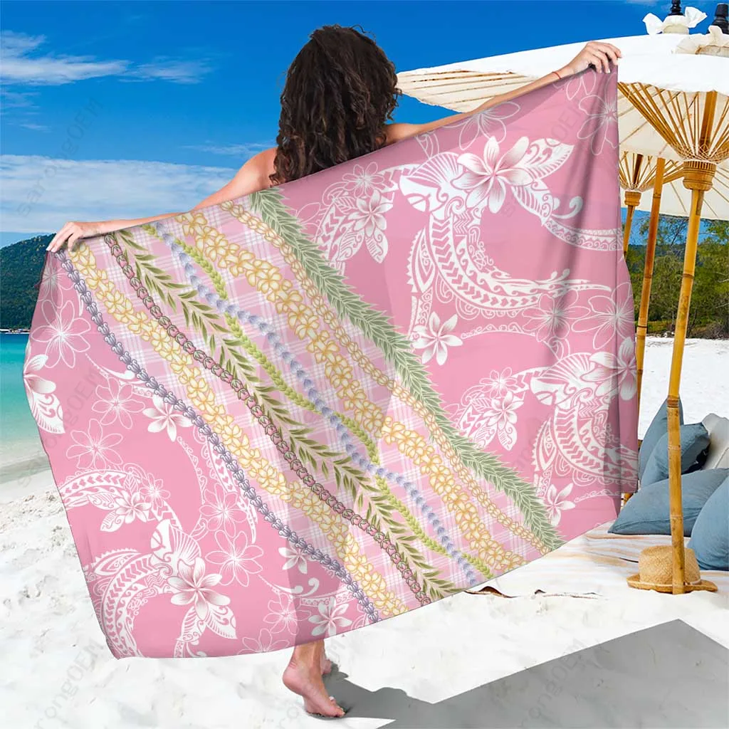 Pink Palaka Hawaii Leis Sarong Hawaiian Plaid Tropical Elegant Beach Wrap Cover Up Wholesale Pareo - related