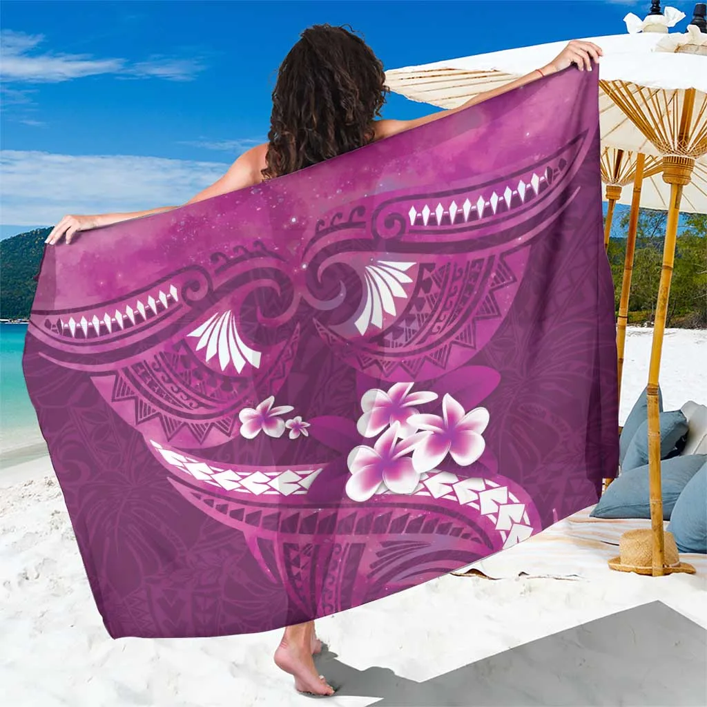 Pink Frangipani Tribal Polynesia Print Sarong Beach Wrap Resort Hotel Pareo Wholesale - main view