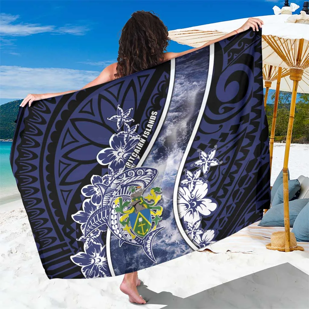 Pitcairn Islands Sarong Coat Of Arms Waves Style - main view