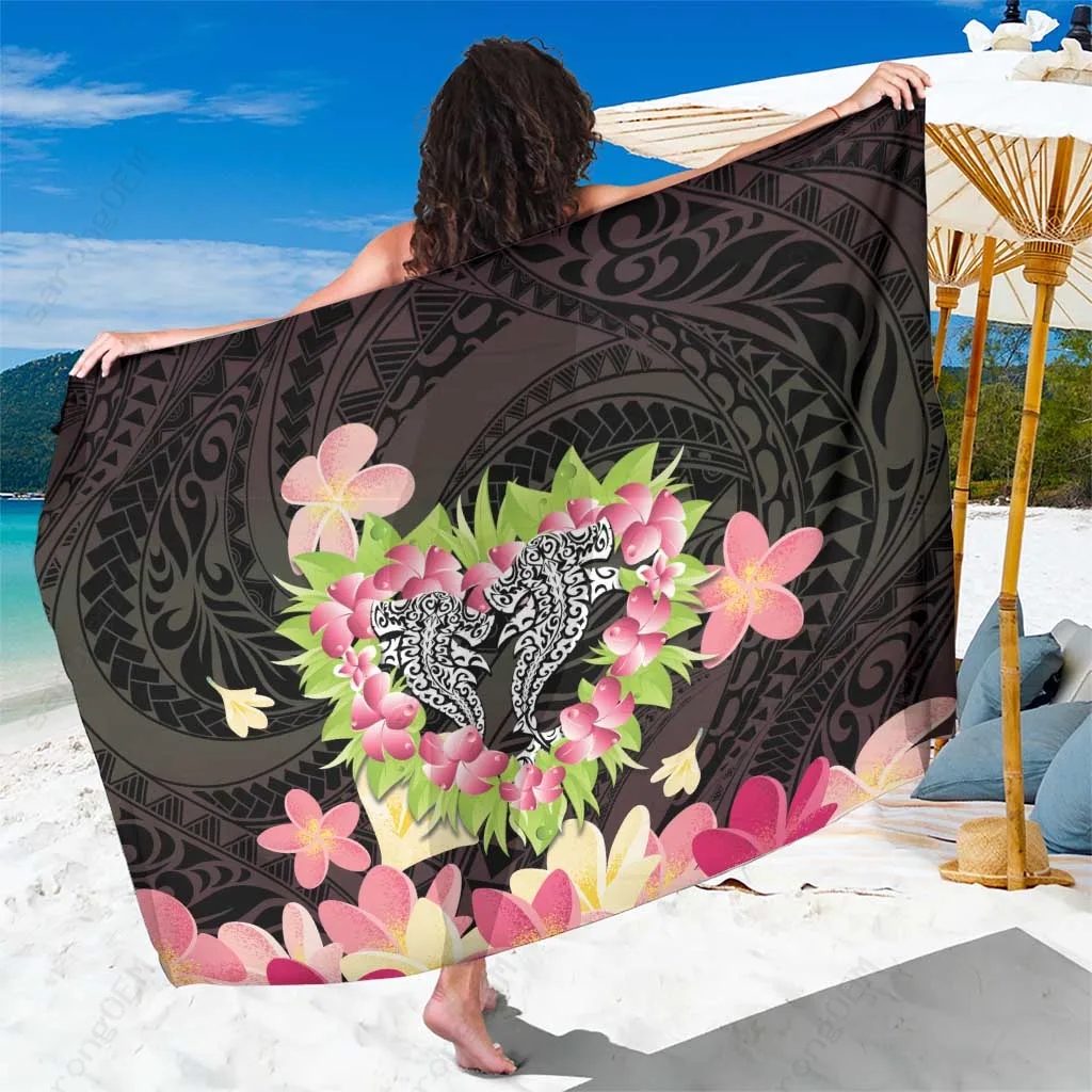 Plumeria Polynesian Pattern Sarong Beach Wrap Tropical Island Cover Up Rayon Wholesale Pareo
