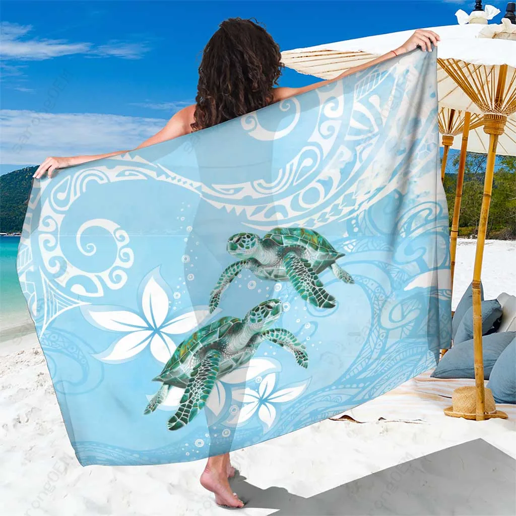 Polynesia Valentines Day Sarong Seaturtle Couple Polynesian Fairy Sparkles Color - main view