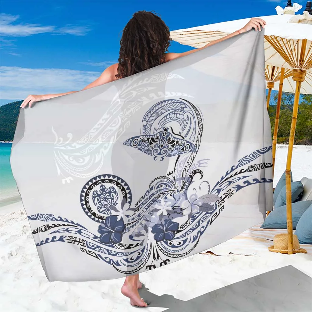 Blue Floral Turtle Polynesian Tattoo Sarong Beach Wrap Wholesale Pareo Rayon - main view