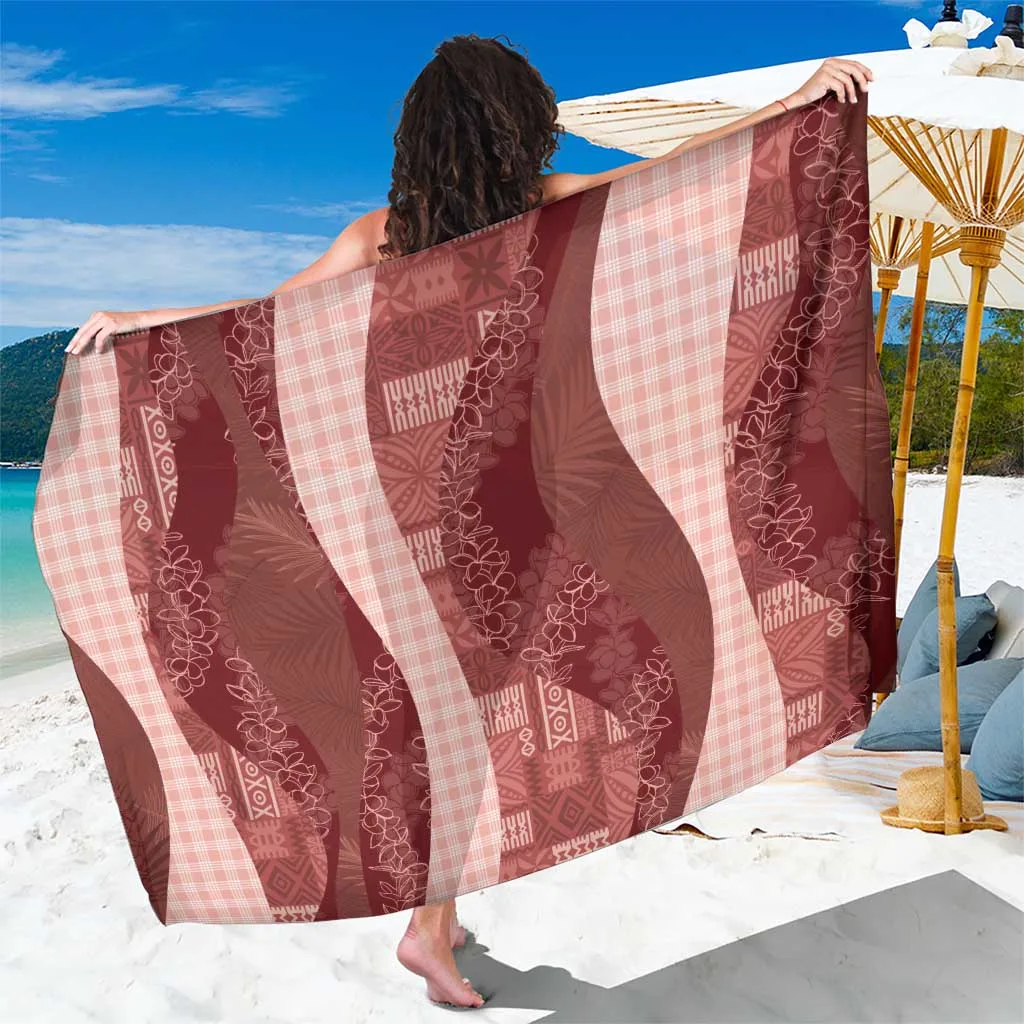Crimson Polynesian Tribal Pattern Patchwork Sarong Beach Wrap for Resort Hotel OEM Custom Pareo - related
