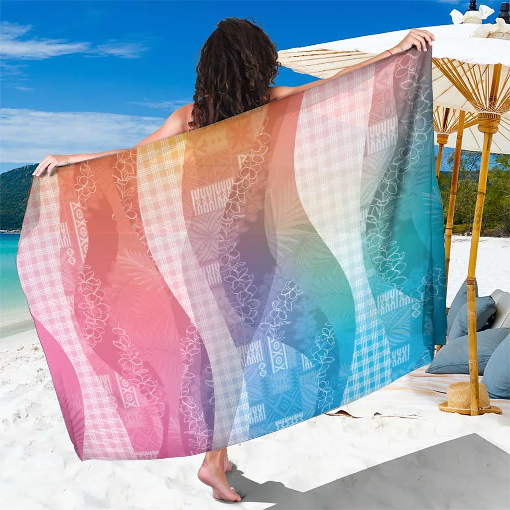 Polynesian Tribal Pattern Patchwork Picturesque Sarong Holographic - main view