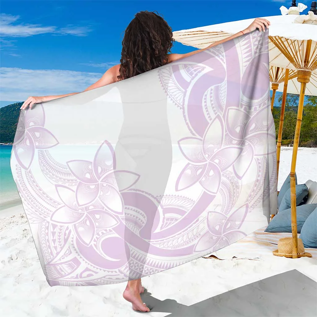 Polynesian Tribal Plumeria Lotu Tamaiti Sarong Pastel Mauve - main view
