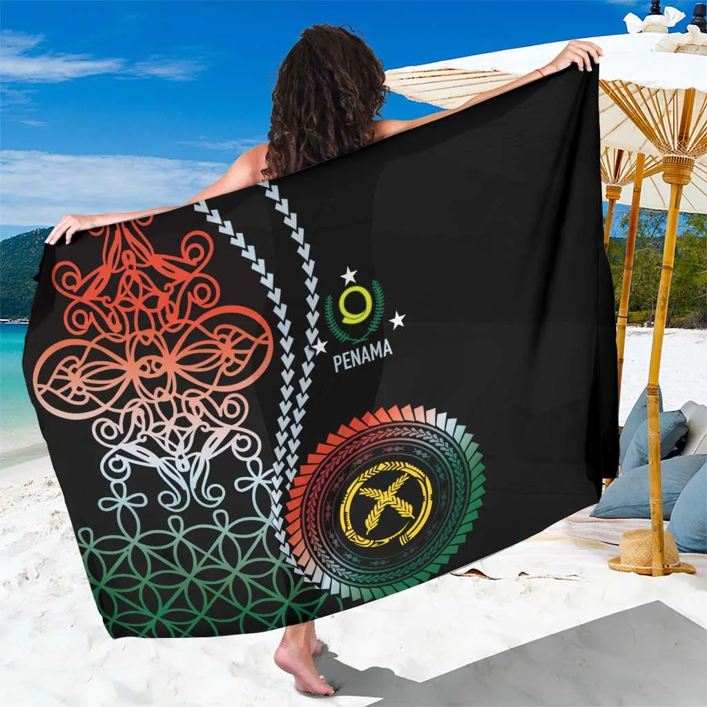 Red Tropical Hibiscus Tribal Print Sarong Polynesian Beach Wrap Pareo for Resort Wholesale - main view