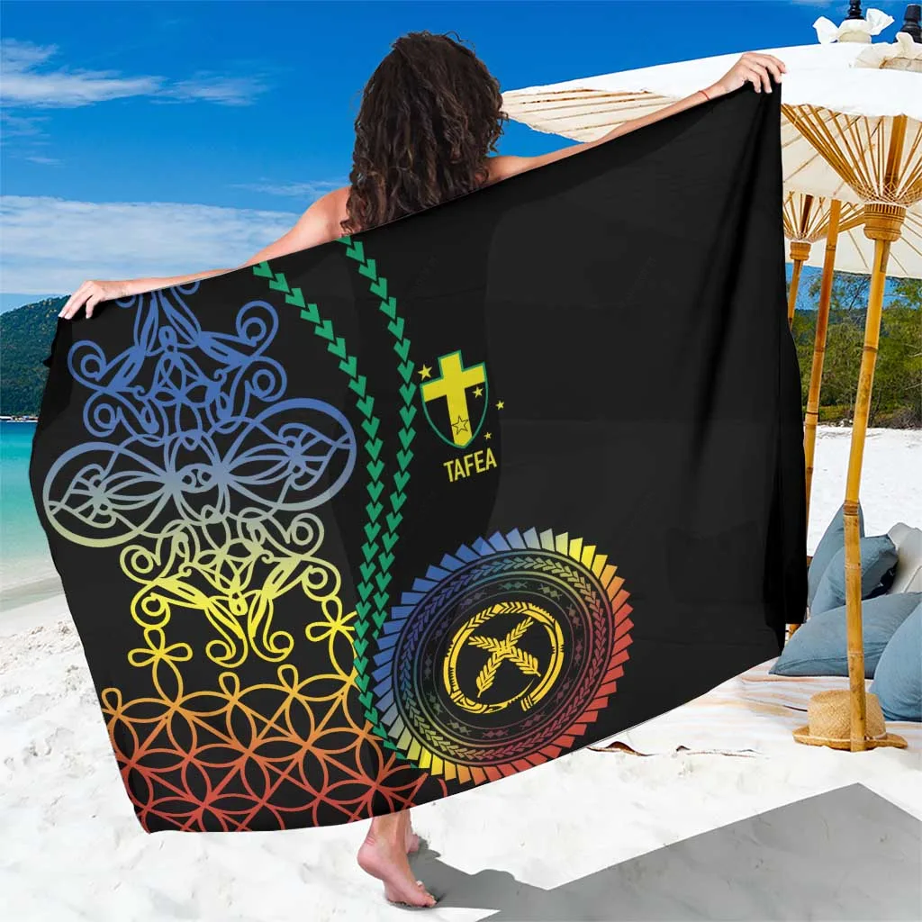 Red Hibiscus Tribal Wave Mandala Print Sarong Polynesian Beach Wrap for Resort Hotel Wholesale Pareo - main view