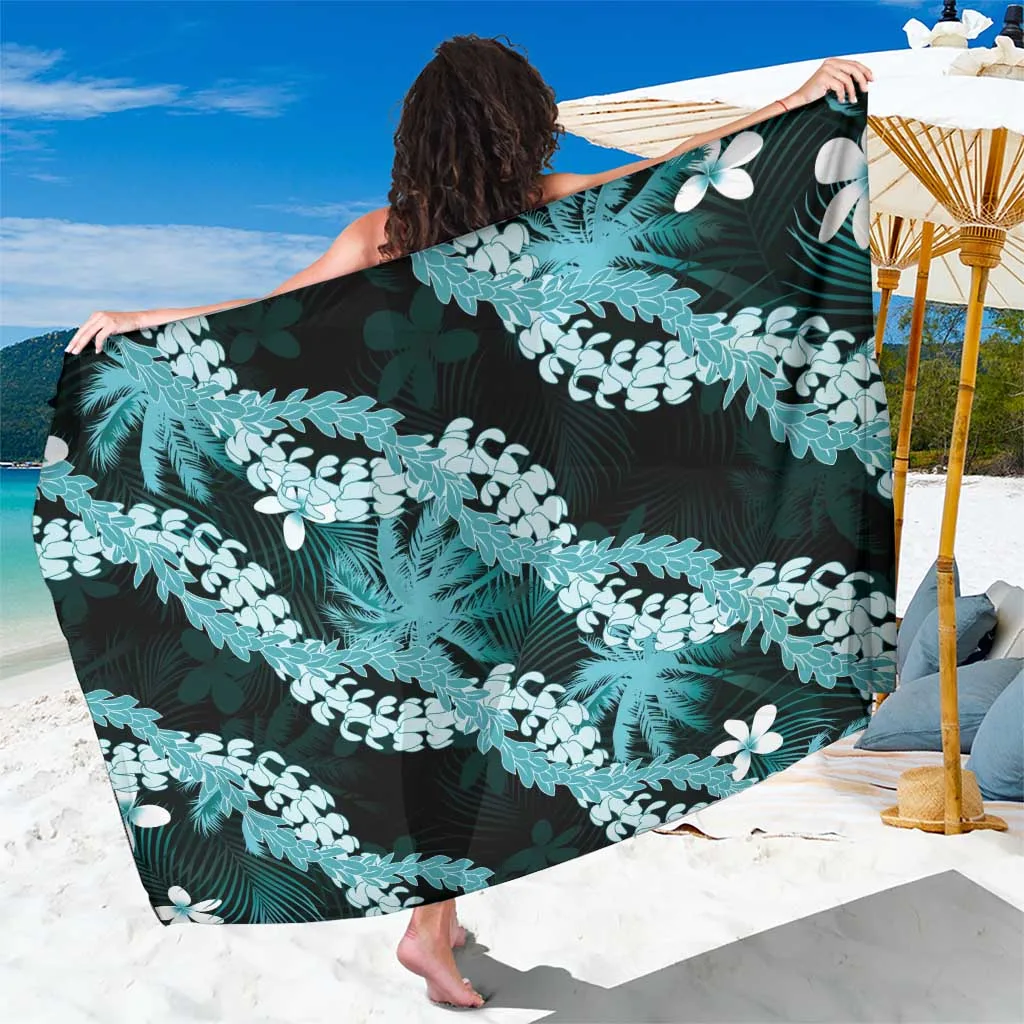 Puakenikeni Maile Lei Sarong Frangipani Turquoise Tropical Leaves - main view