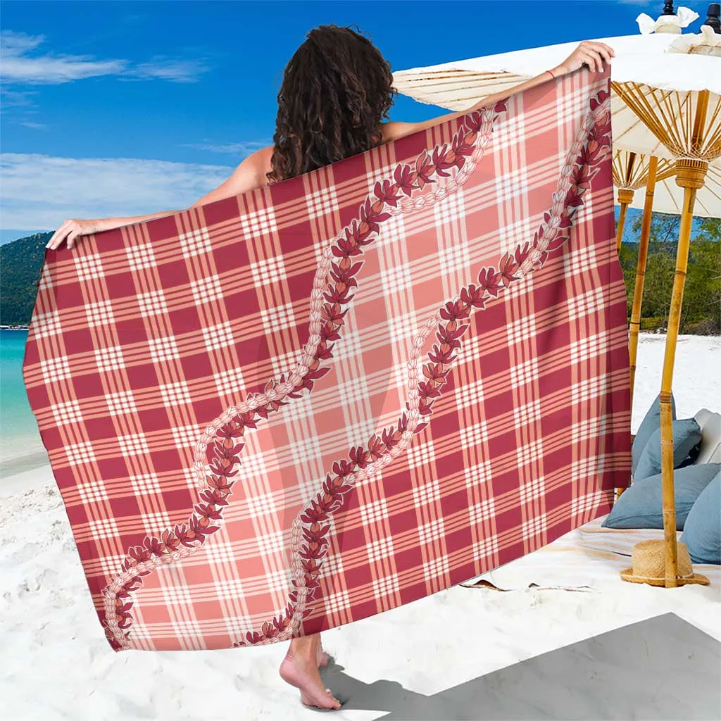 Red Hawaii Palaka Hibiscus Print Sarong Tropical Beach Wrap Pareo Wholesale OEM - related
