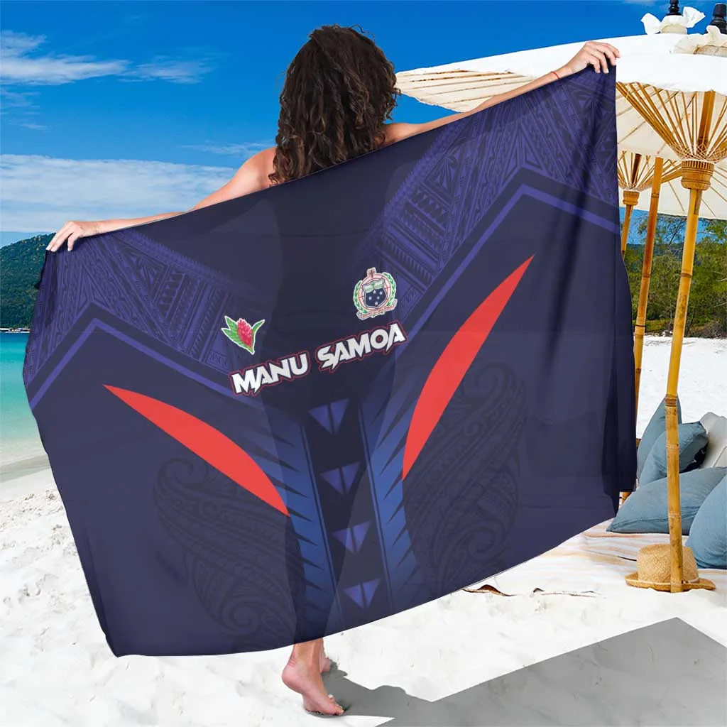 Black Samoa Rugby Tribal Print Sarong Siva Tau Sporty Beach Wrap Cover Up Wholesale Pareo - main view