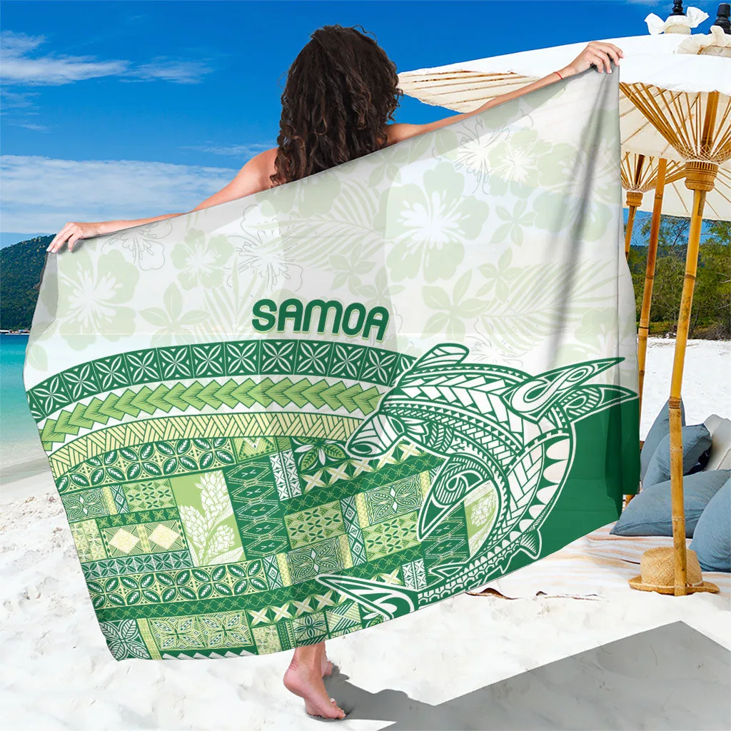 Samoa Mamanu Siapo Forest Green Sarong Tatau Malie - main view