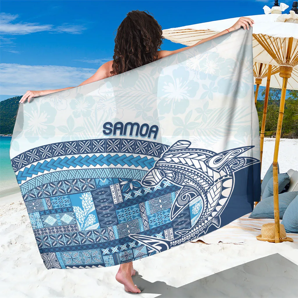 Samoa Mamanu Siapo Royal Blue Sarong Tatau Malie - main view