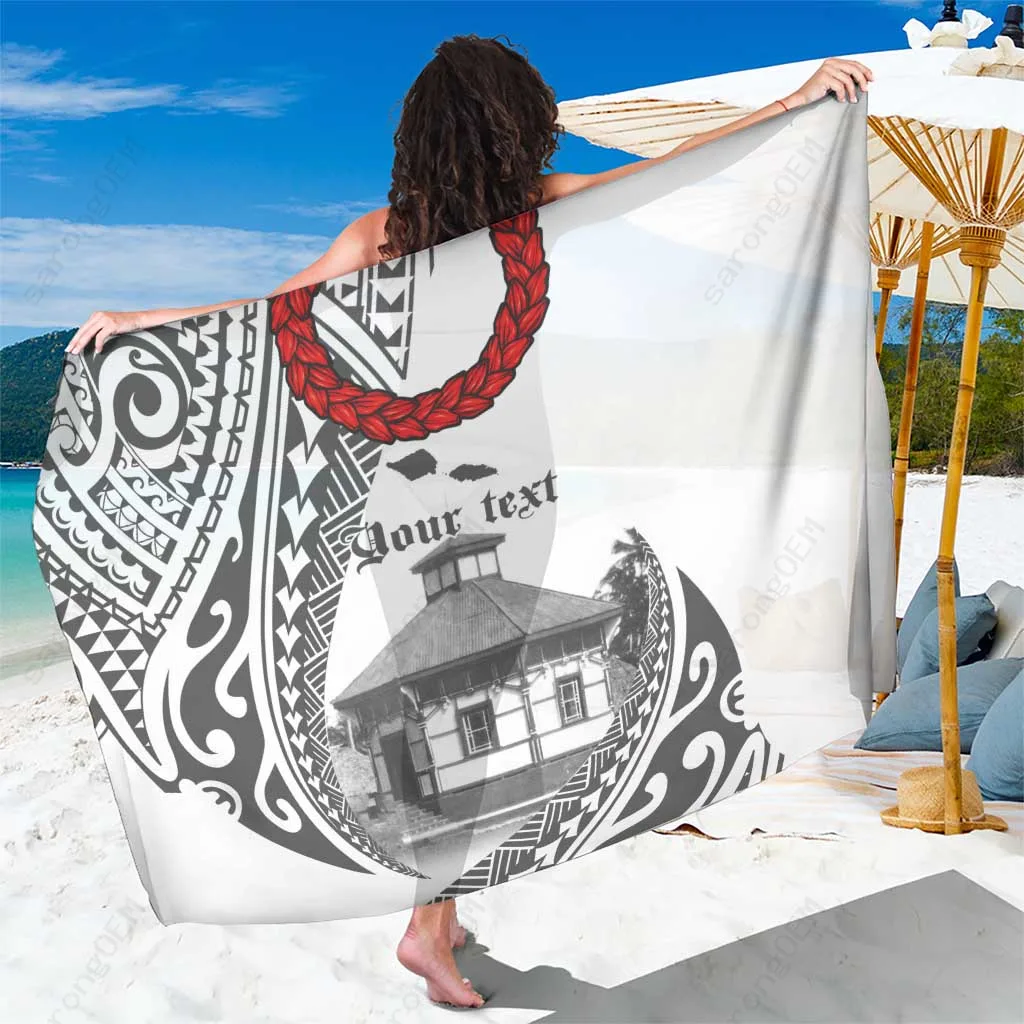 Samoan Tribal Palm Hibiscus Print Sarong Beach Wrap South Pacific Island Cover Up Wholesale Pareo - related