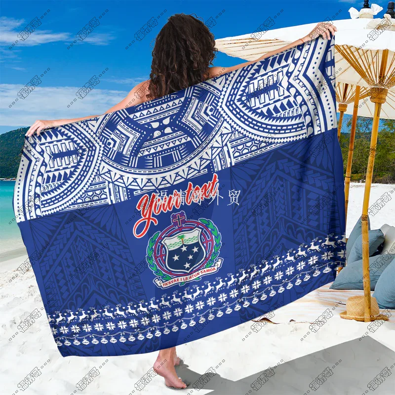 Samoa Polynesian Tribal Print Sarong Pareo Beach Wrap Cover Up Custom Printed Rayon Sarong - Custom Sarong