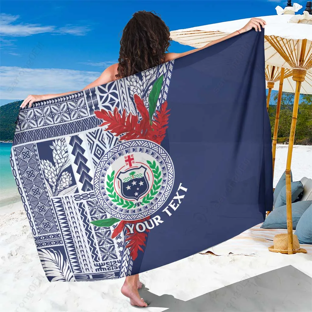 Samoa Rugby Siapo Print Sarong Beach Wrap Polynesian Island Cover Up Wholesale Pareo