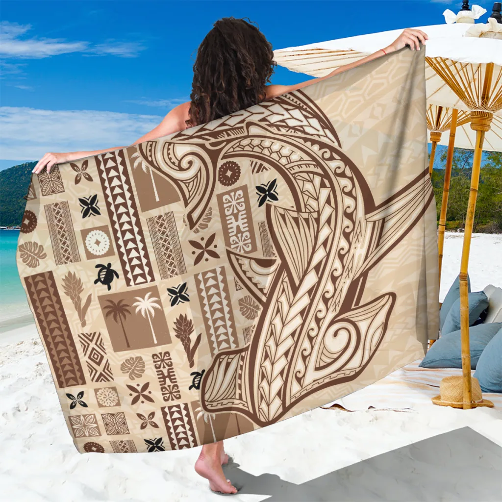 Samoa Tapa Siapo Mix Tatau Patterns Sarong Beach Wrap Polynesian Island Resort Cover Up Wholesale Pareo - main view