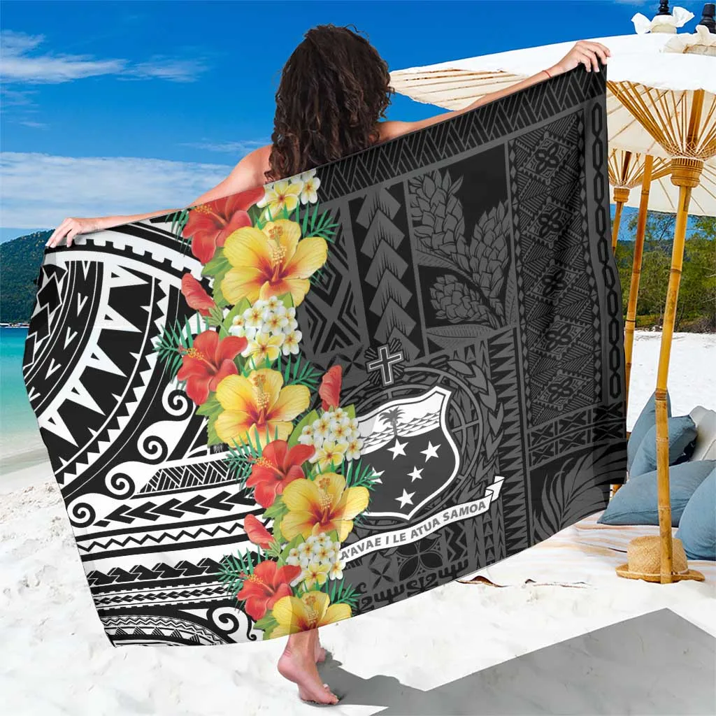 Samoa Tribal Hibiscus Flowers Sarong - main view