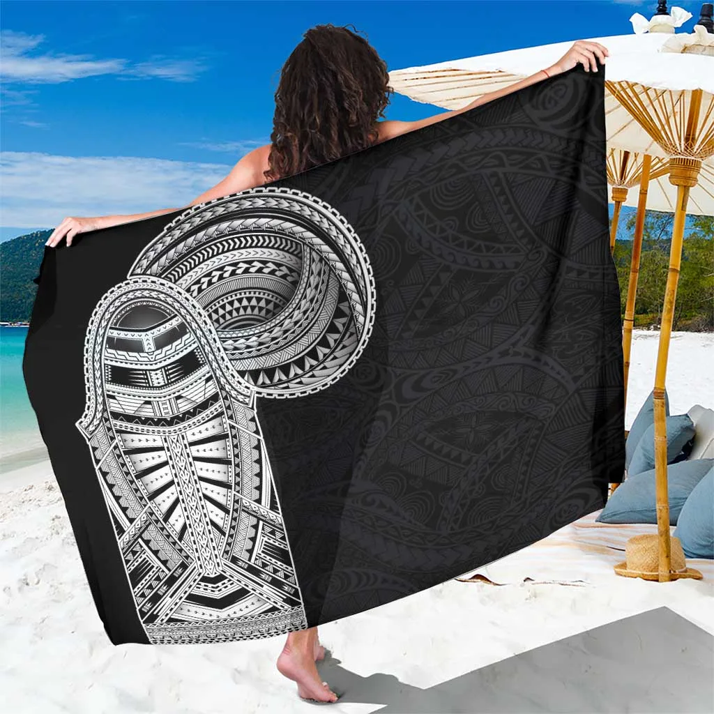 Black Samoan Tribal Turtle Mandala Print Sarong Polynesian Island Beach Wrap Pareo Wholesale - main view