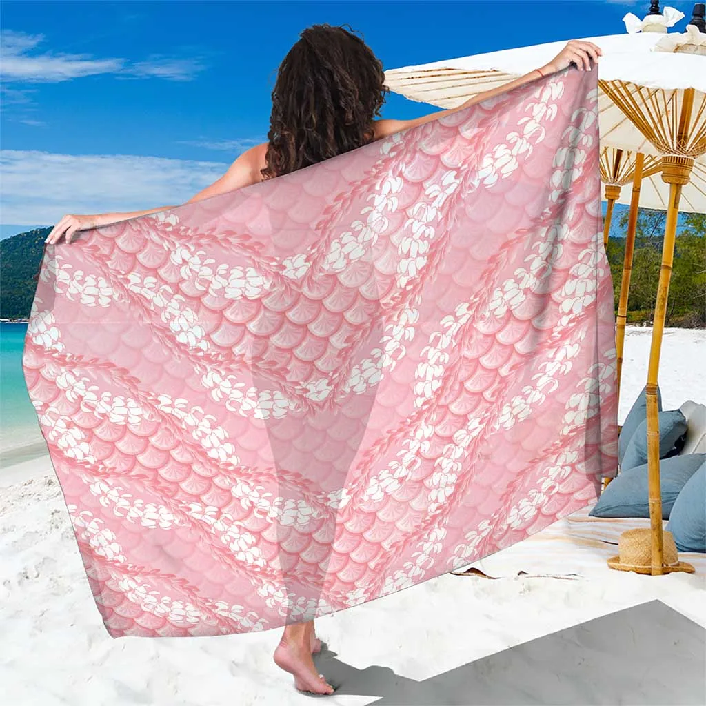 Soft Pink Mermaid Puakenikeni Maile Lei Sarong - main view