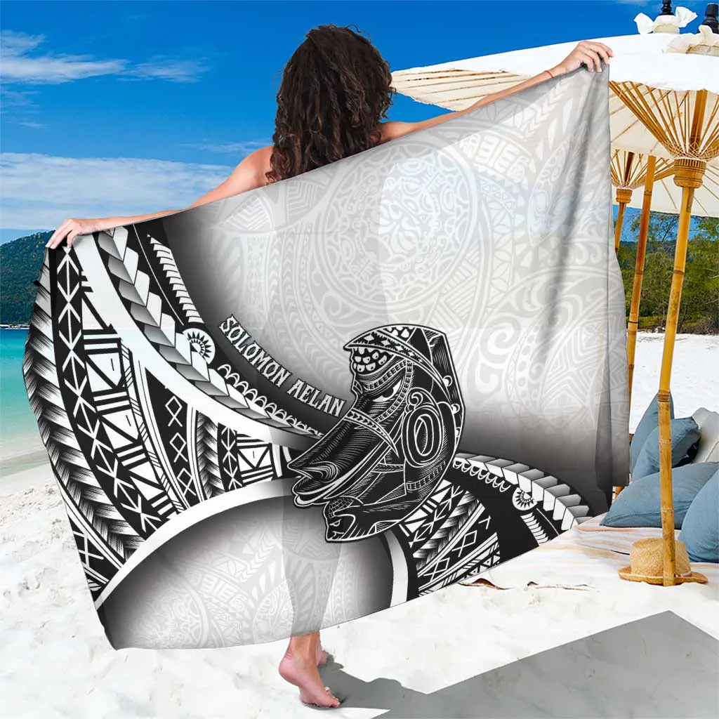 Black Tribal Nguzunguzu Polynesian Geometric Print Sarong Beach Wrap South Pacific Resort Cover Up Wholesale Pareo - main view
