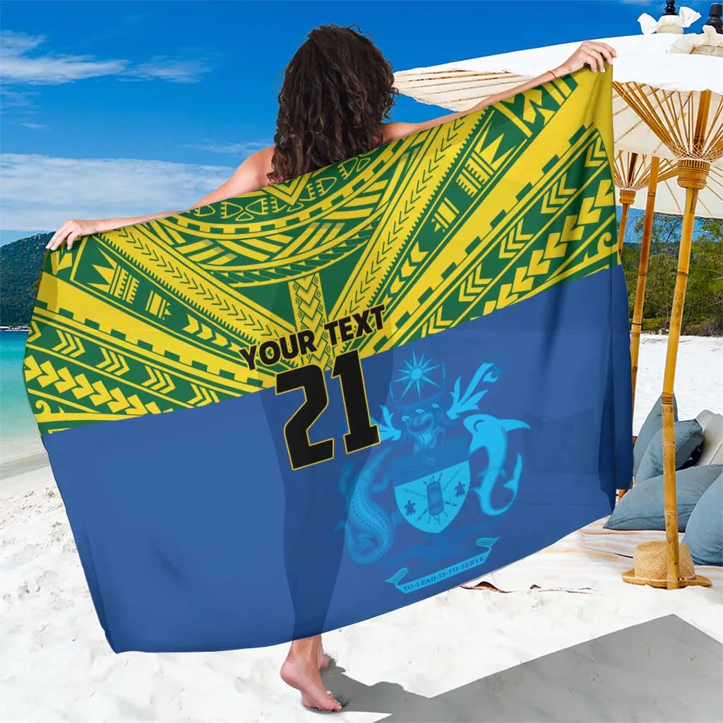 Solomon Islands Rugby Custom Sarong Simple Coat Of Arm Polynesian Pattern - main view