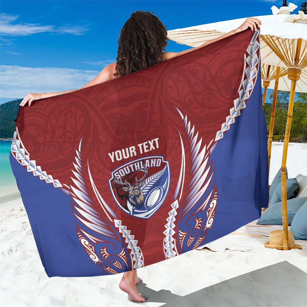 Silver Fern Tribal Print Sarong South Pacific New Zealand Style Beach Wrap Custom OEM Pareo - main view