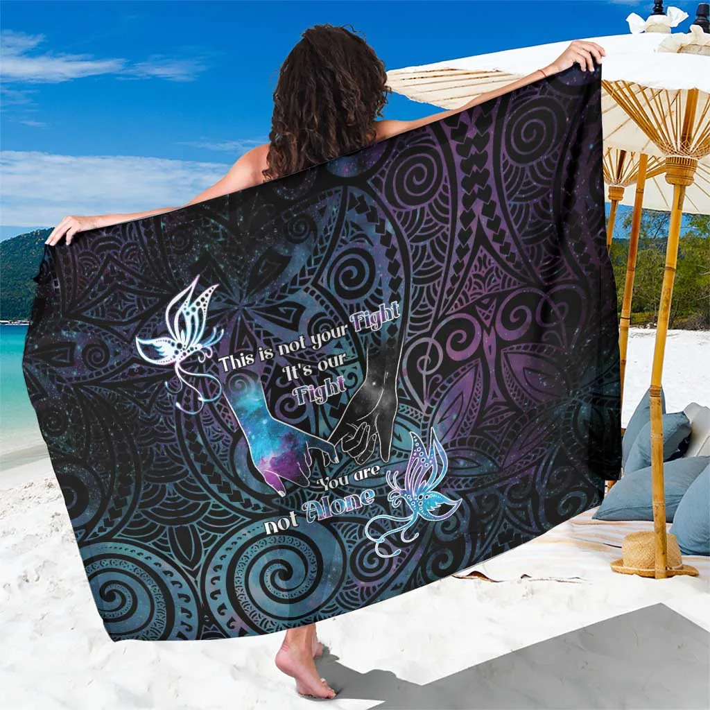 Suicide Awareness Sarong You Are Not Alone Polynesian Tribal Print Beach Wrap - Custom Sarong