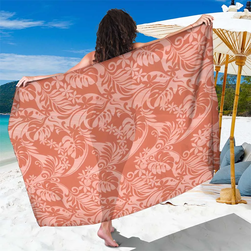 Tropical Floral Palm Monstera Print Sarong Polynesian Beach Cover Up Wrap Wholesale Pareo - main view
