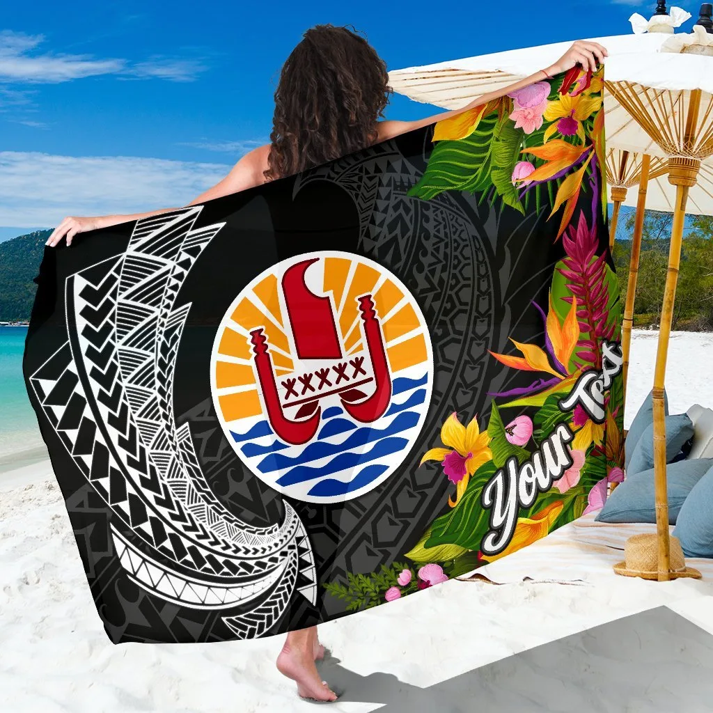 Deep Blue Gold Spiral Turtle Mandala Polynesian Print Sarong Beach Wrap Custom OEM Pareo - main view