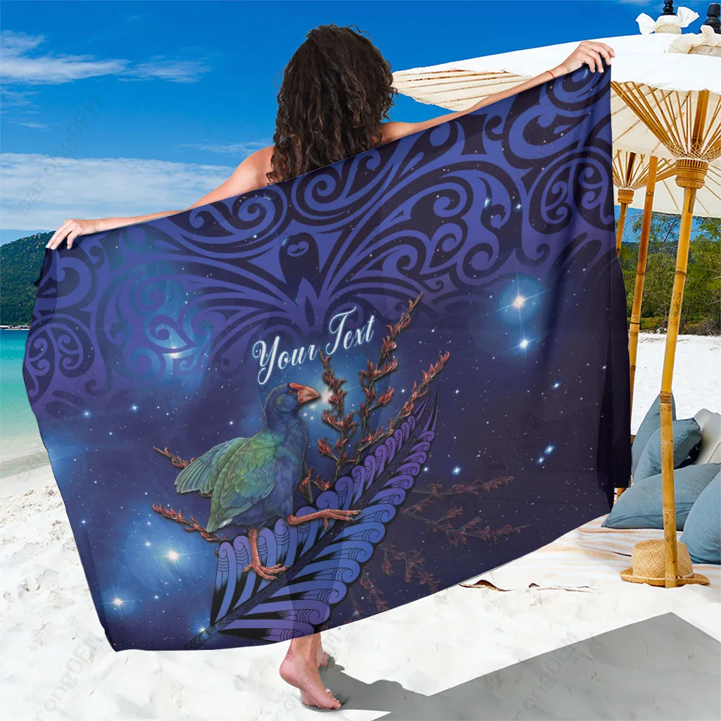 Silver Fern Maori Pattern Sarong Rayon Beach Wrap Polynesian Style Custom OEM Pareo Wholesale - main view