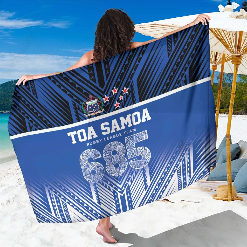 Black Samoan Tribal Pattern Print Sarong South Pacific Island Beach Wrap Dress Wholesale Pareo - main view