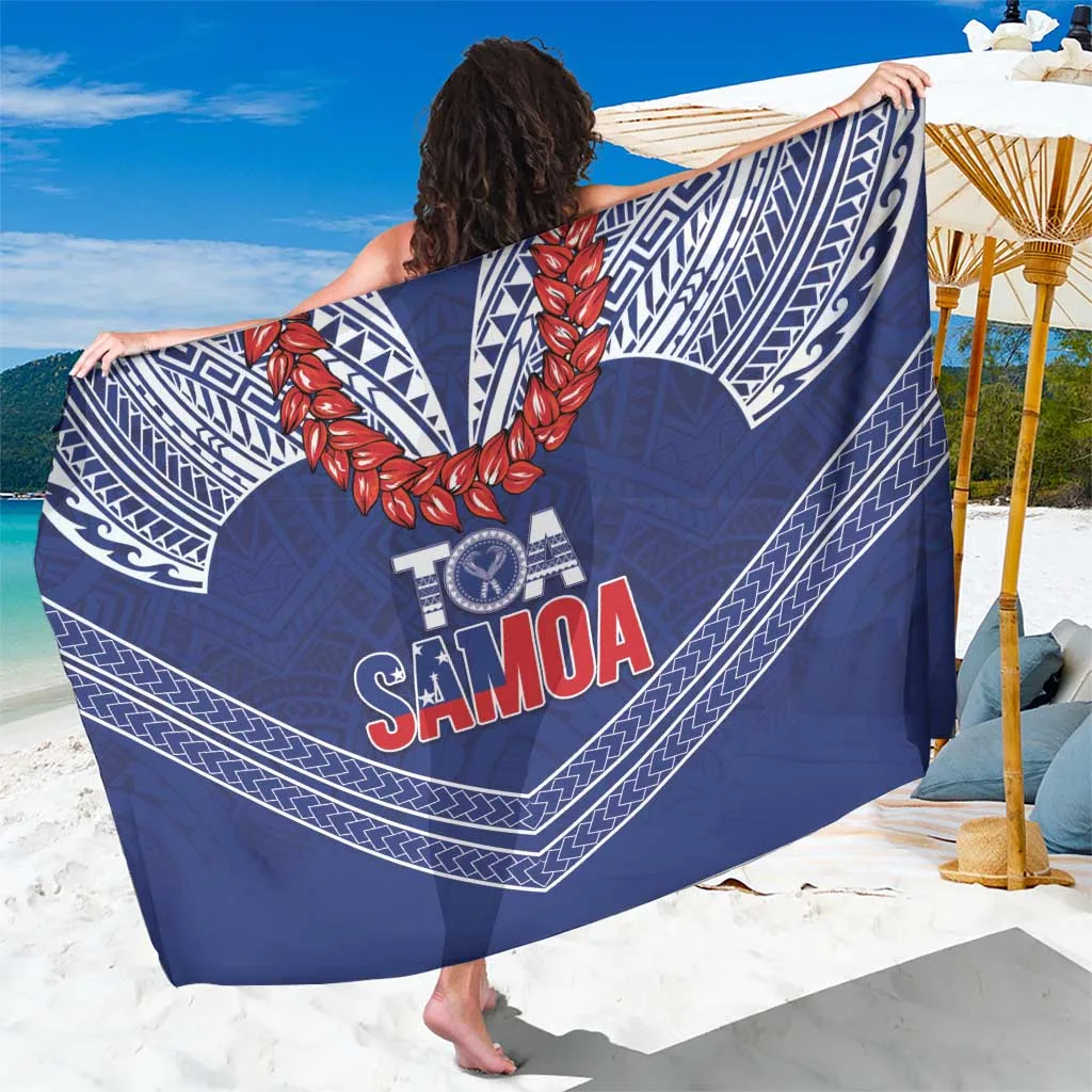 Black Samoa Rugby Ulafala Mix Nifooti Print Sarong South Pacific Tribal Beach Wrap Wholesale Pareo - main view