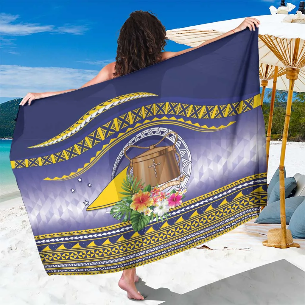 Tokelau Tuluma Sarong Polynesian Tropical Flowers - main view