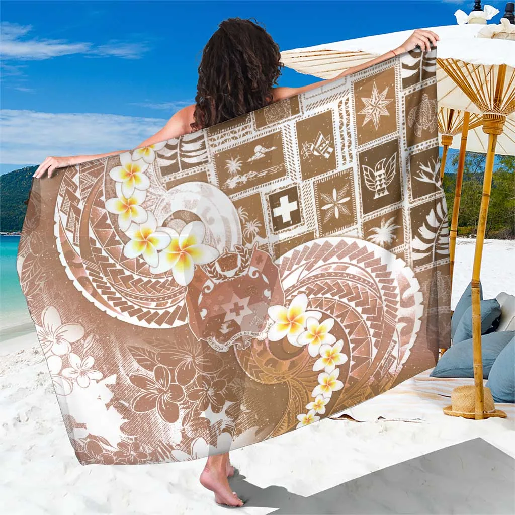 Brown Tonga Christmas Kilisimasi Fiefia Retro Tribal Print Sarong Polynesian Beach Wrap Wholesale Pareo - main view