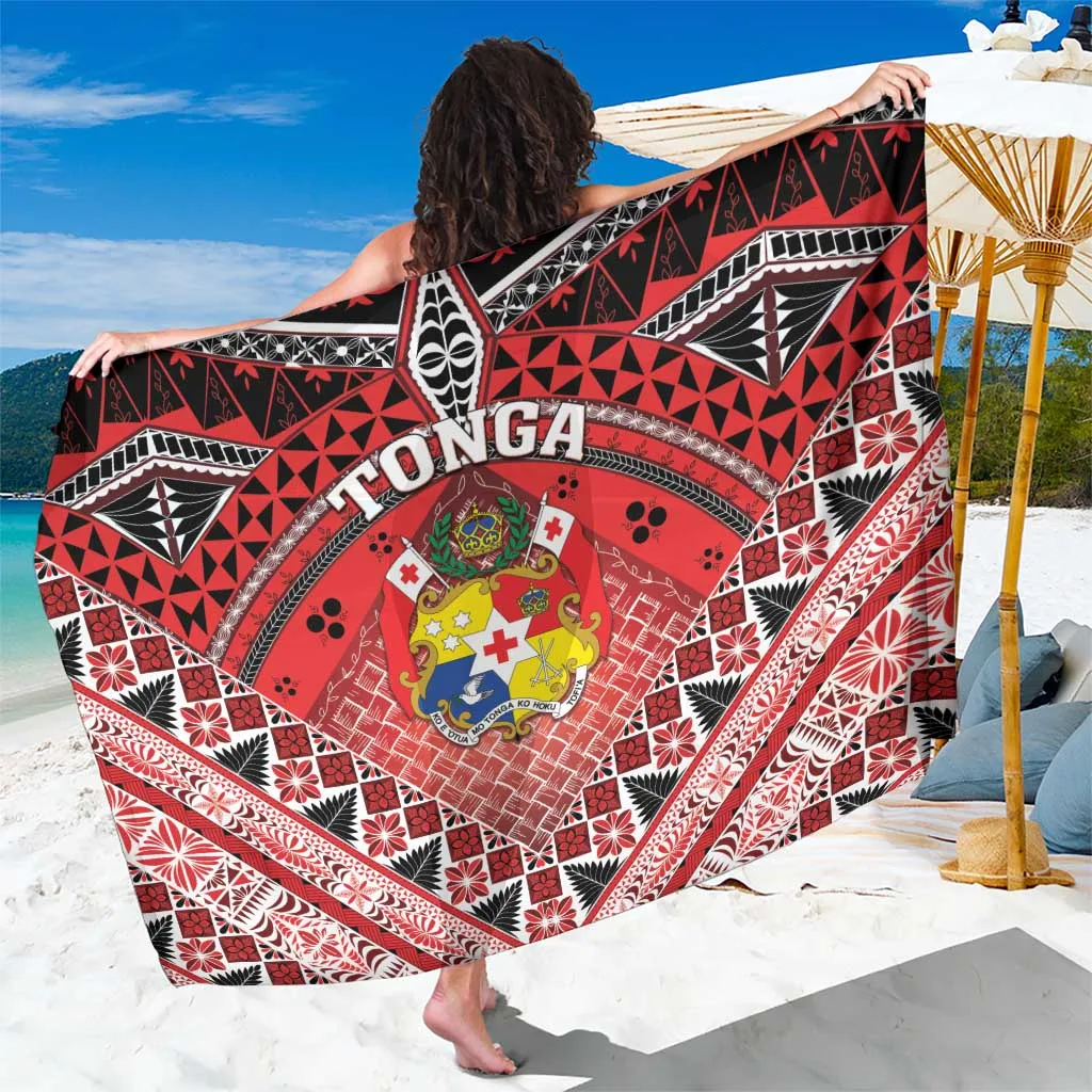 Deep Blue Gold Turtle Hibiscus Print Sarong Tonga Constitution Day 150 Years Jubilee South Pacific Resort Beach Wrap Wholesale Pareo - main view
