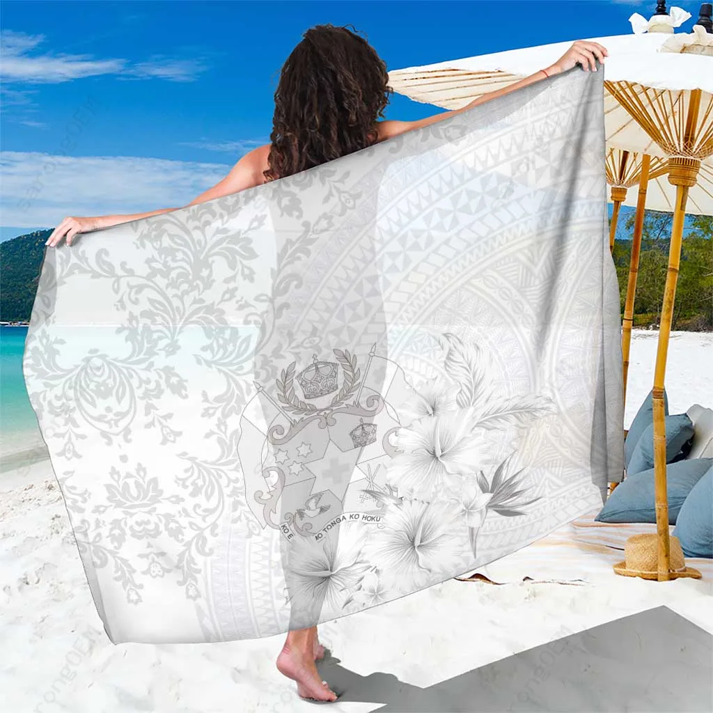 Tonga Floral Hibiscus Ngatu Print Sarong Beach Wrap Polynesian Island Cover Up Wholesale Pareo - main view