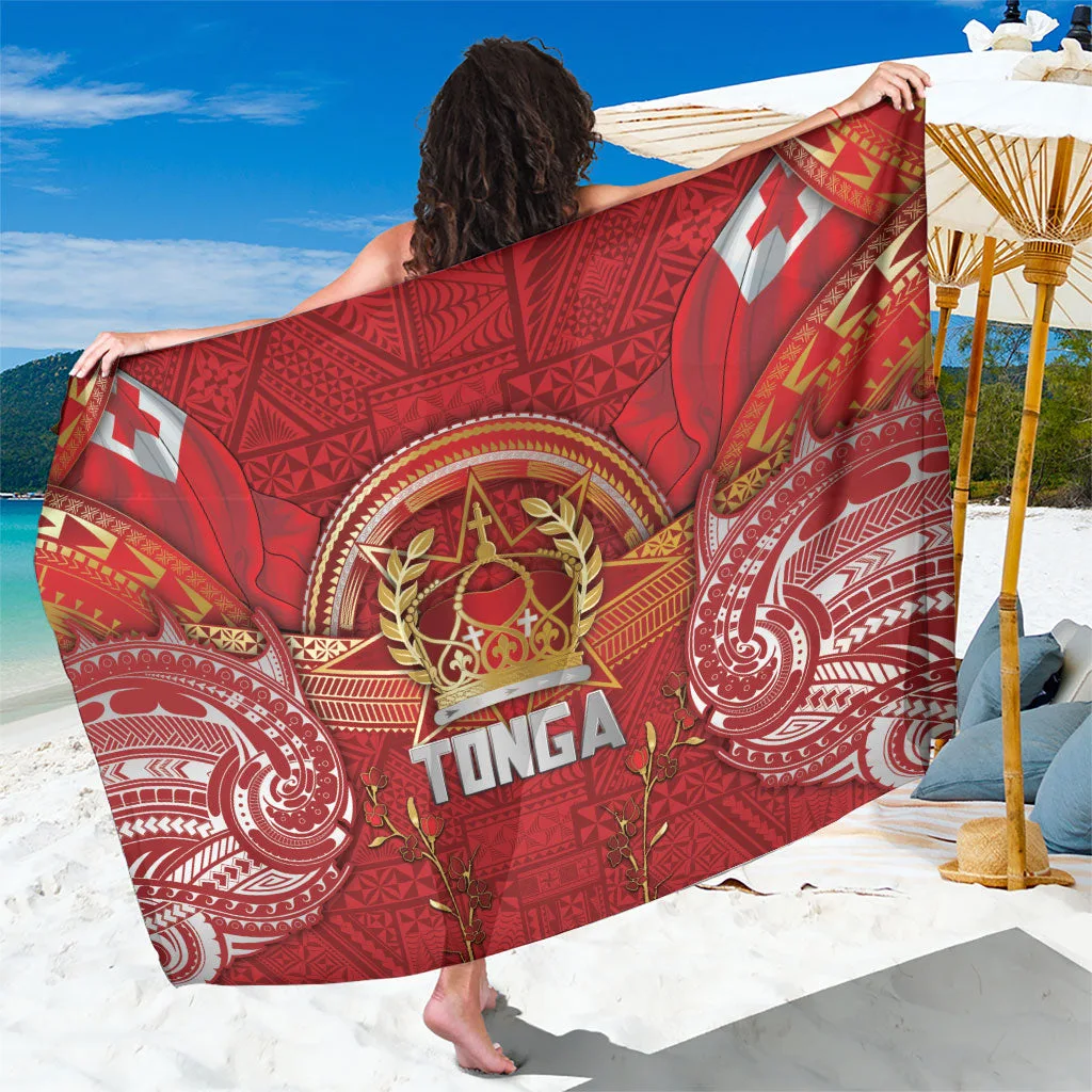 Gold Tonga Royal Tribal Palm Mandala Print Sarong South Pacific Island Beach Wrap Pareo Wholesale - main view