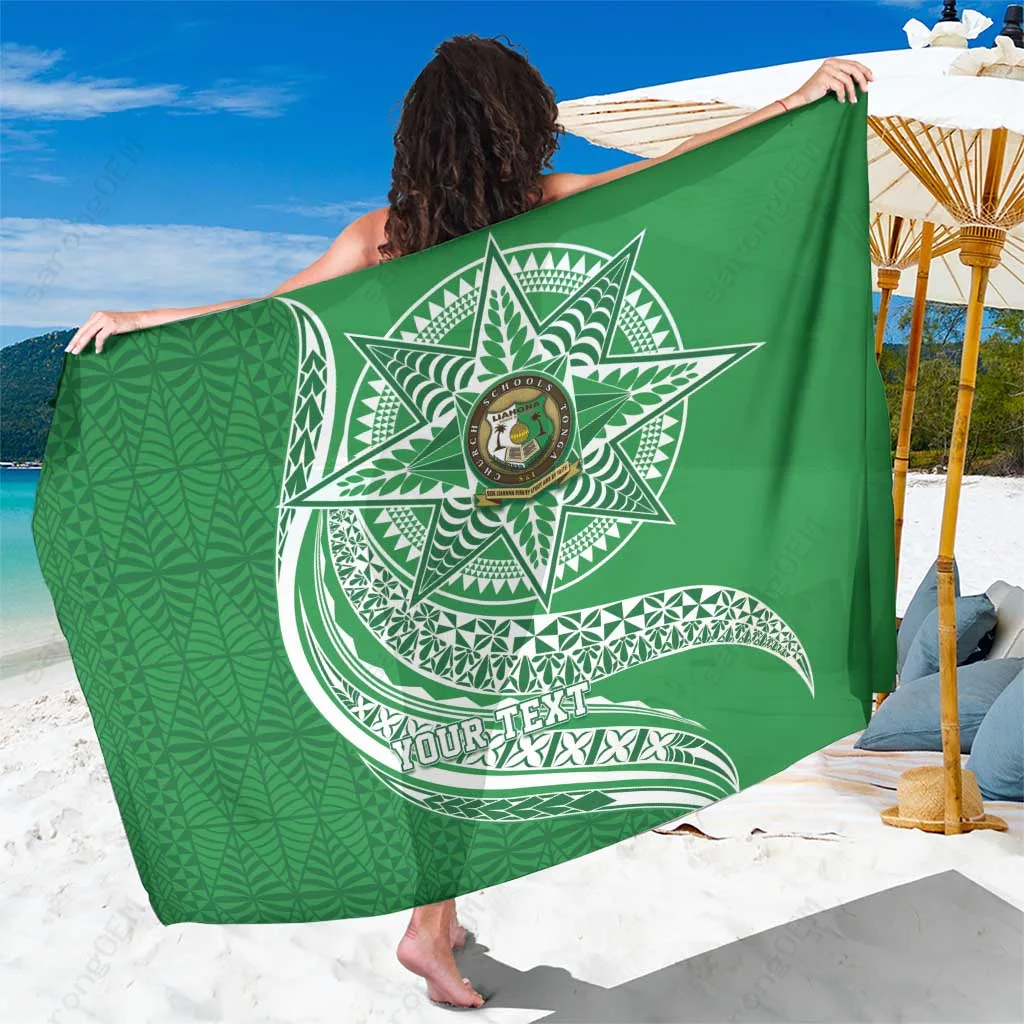 Cream Tonga Traditional Motif Print Sarong Polynesia South Pacific Beach Wrap Wholesale Lavalava - main view