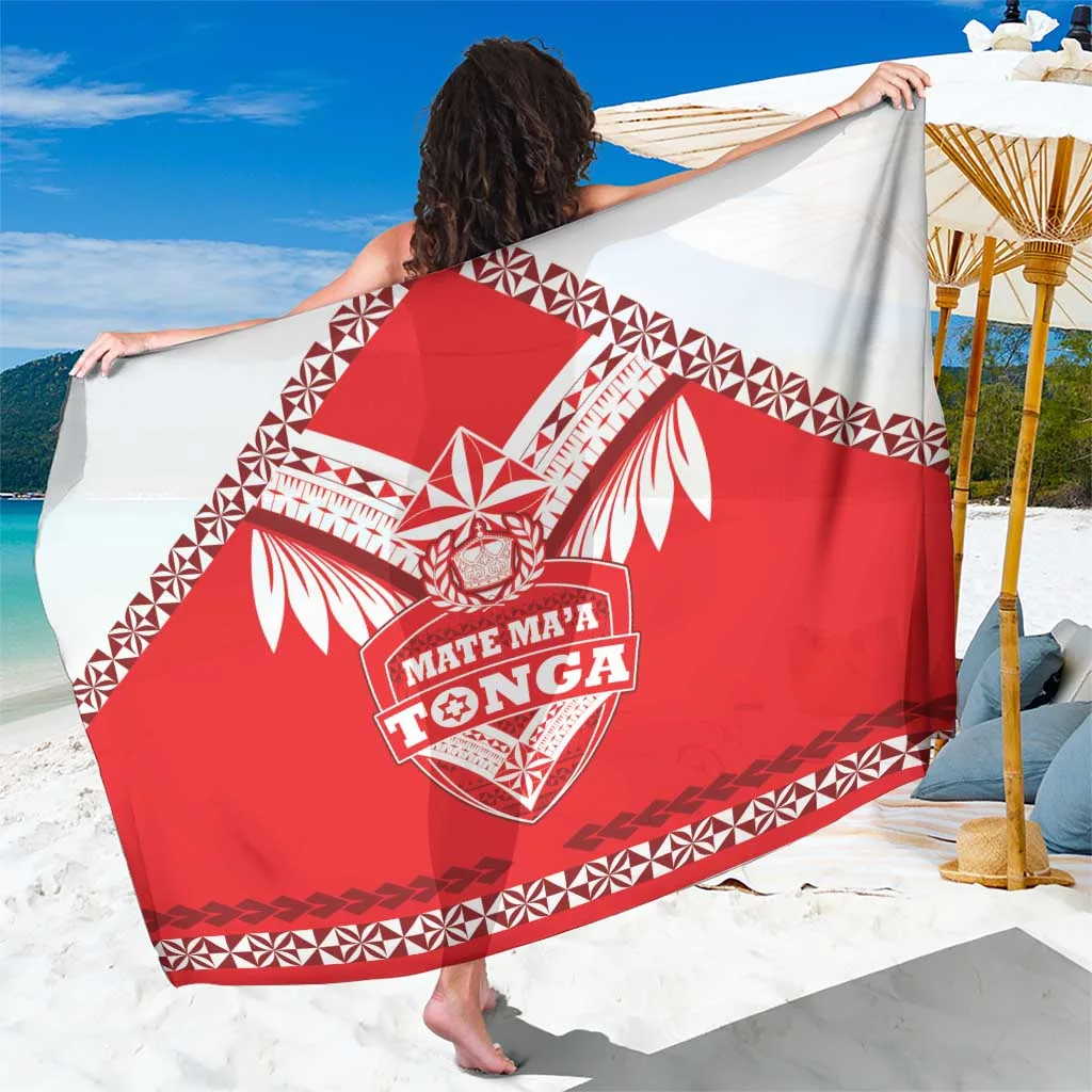 Black Tonga Mate Maa Rugby Go Champions Tribal Print Sarong South Pacific Island Beach Wrap Wholesale Pareo - main view