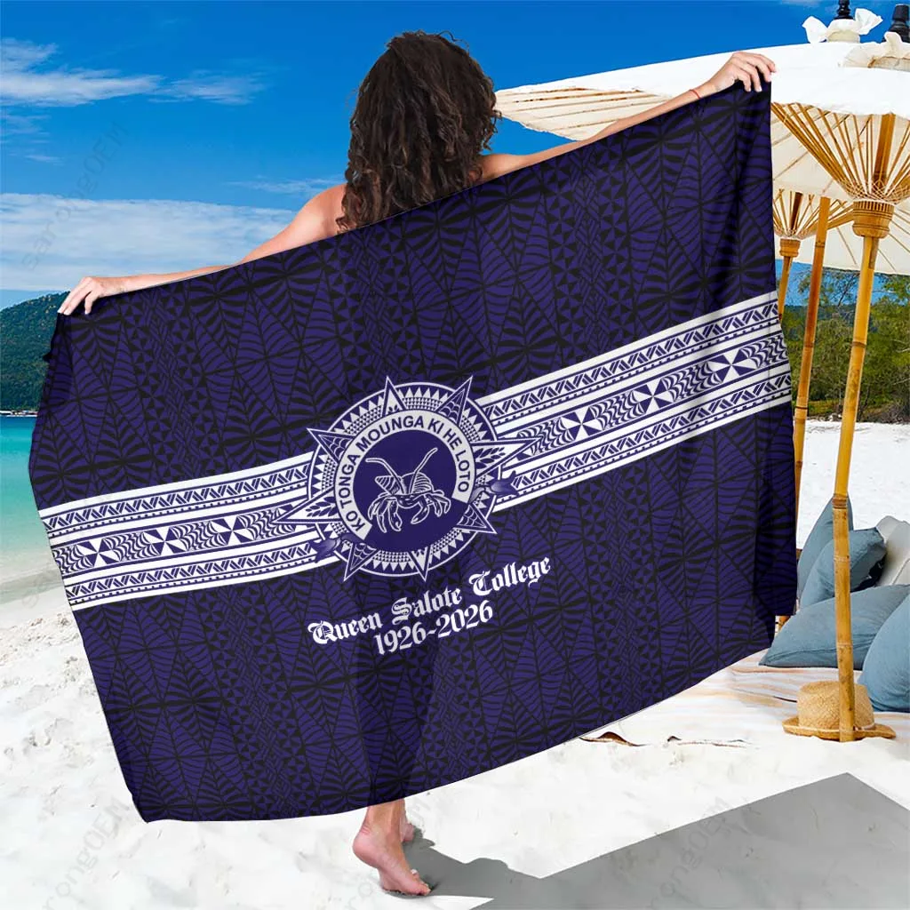 Navy Gold Tonga Queen Salote College 100Yrs Tribal Print Sarong Polynesian Beach Wrap Wholesale Pareo