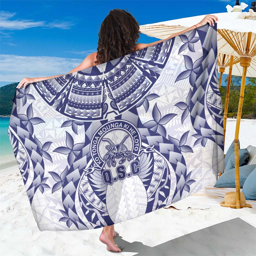 White Tonga Queen Salote College Centenary Tribal Print Sarong South Pacific Beach Wrap Pareo Wholesale - main view