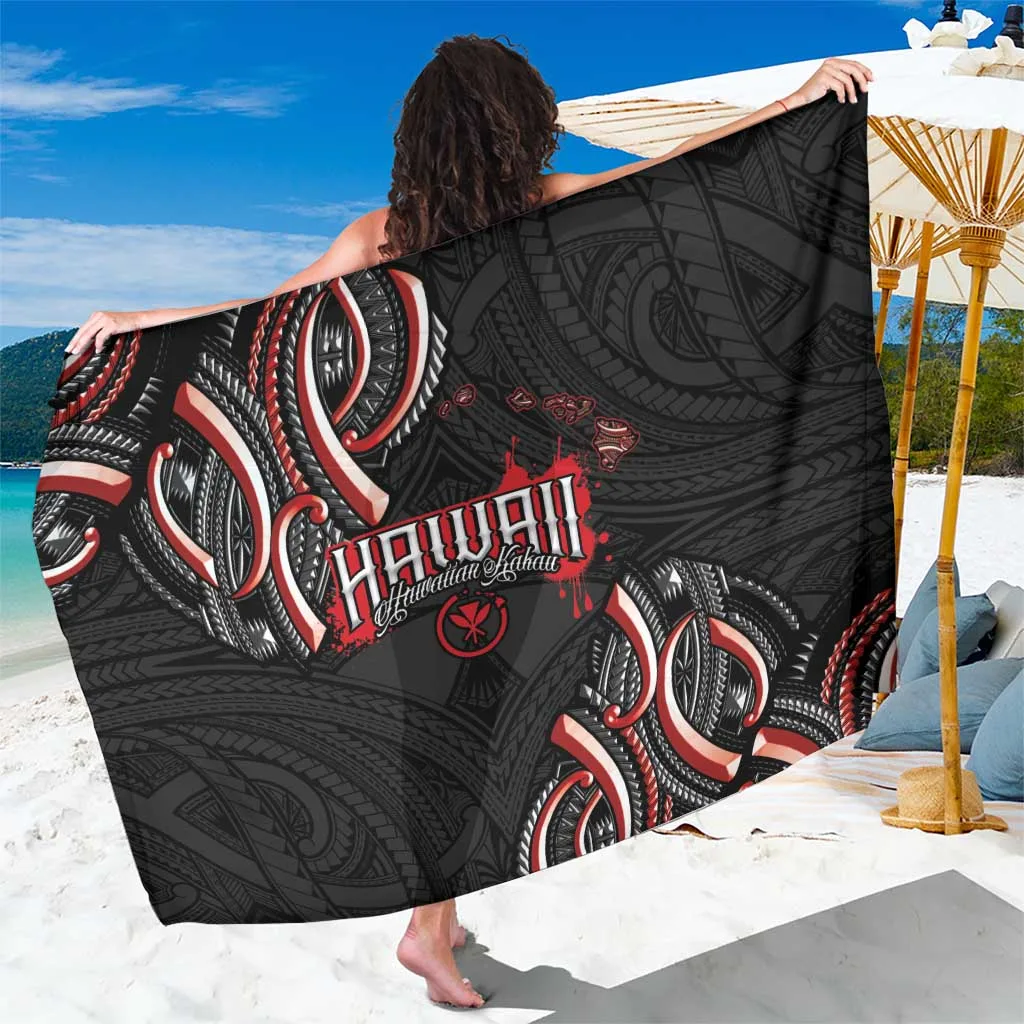 Traditional Art Hawaiian Kakau Tattoos Sarong Red Color - main view