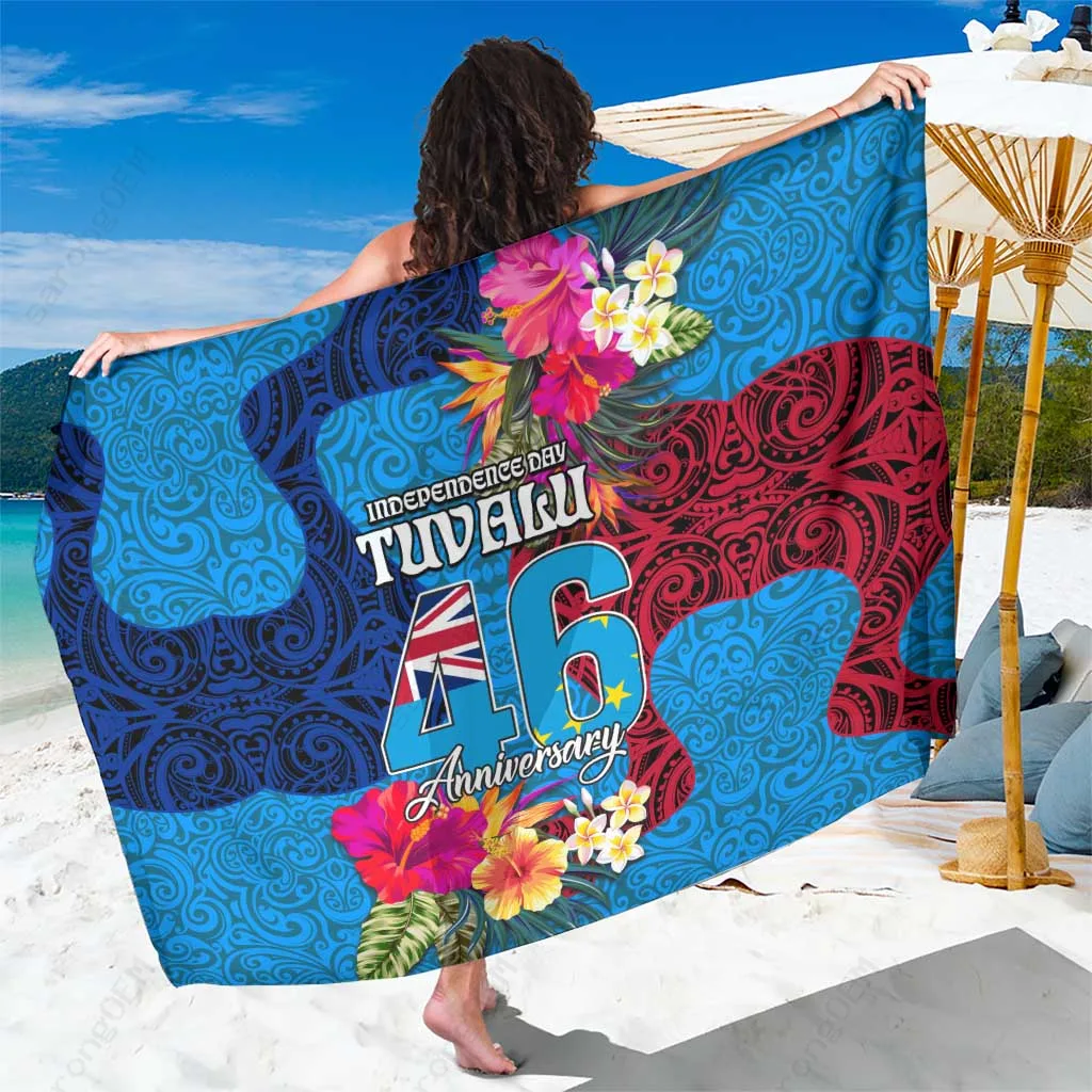 Polynesian Jungle Flower Print Sarong Beach Wrap Tropical Island Cover Up Pareo Wholesale - main view