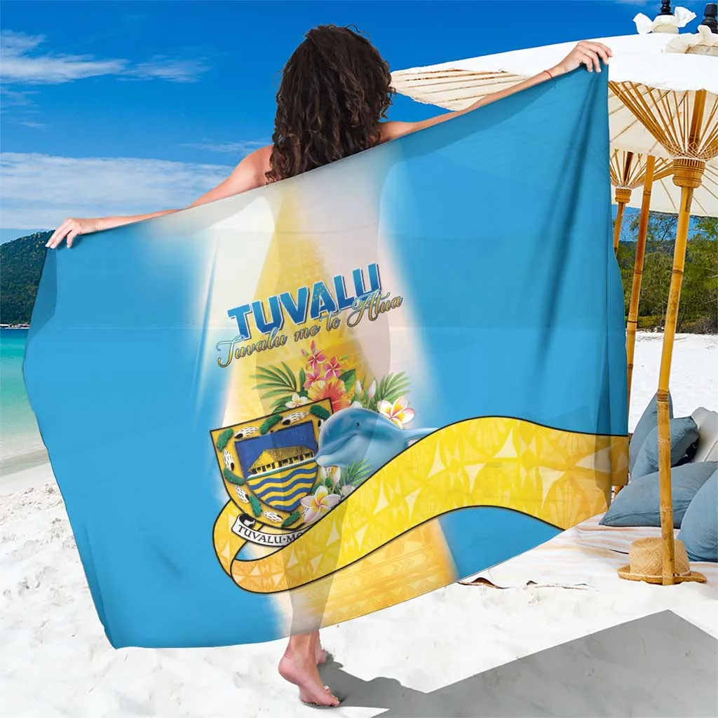 Tuvalu Independence Day Sarong with Tribal Floral Print Rayon Beach Wrap Pareo Wholesale - main view