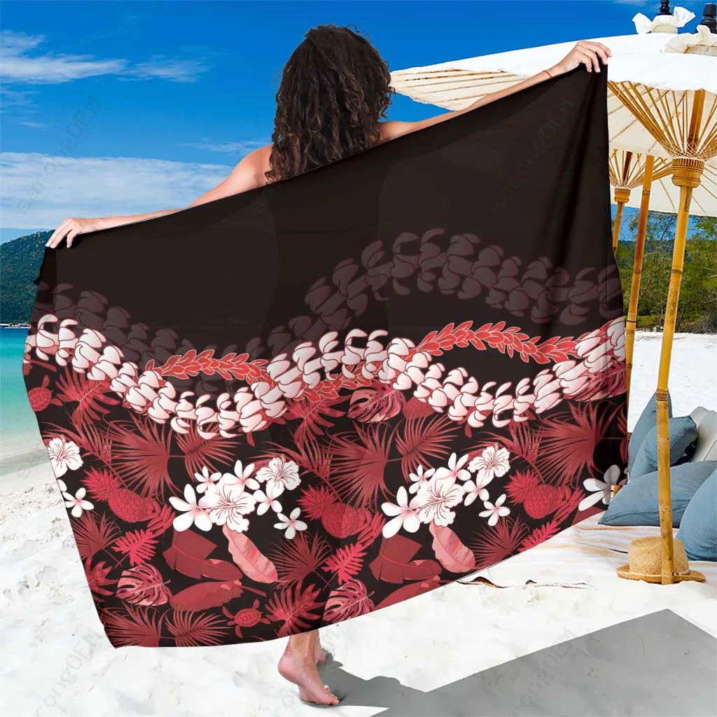 Tropical Floral Hawaii Sarong Beach Wrap Viscose Rayon Island Cover Up Wholesale Pareo - main view