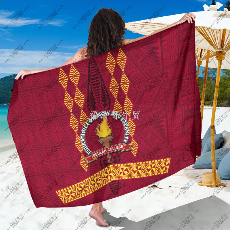ustom Beulah College Red Tribal Sarong Pareo for Resort & Vacation Custom Printed Rayon Sarong - Custom Sarong