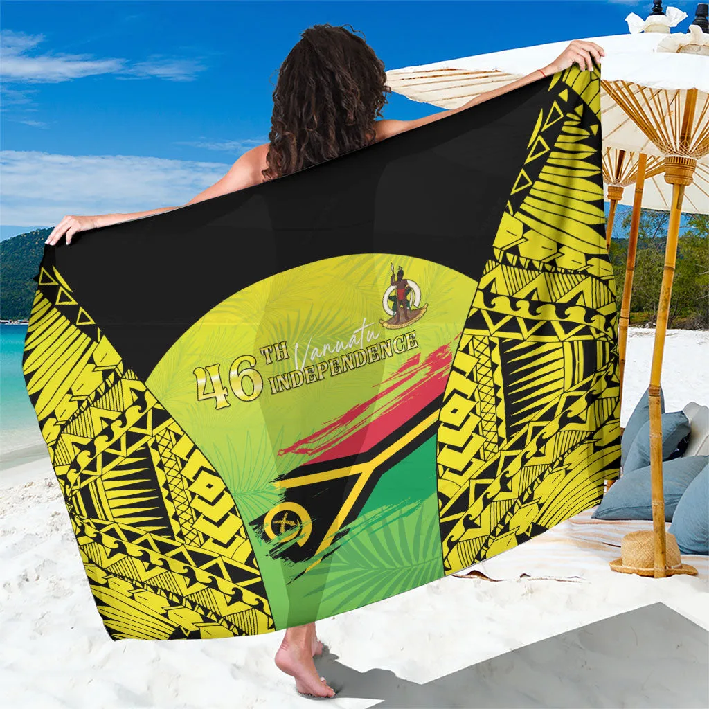 Vanuatu 45th Independence Tribal Palm Print Sarong South Pacific Island Beach Wrap Pareo Wholesale - main view